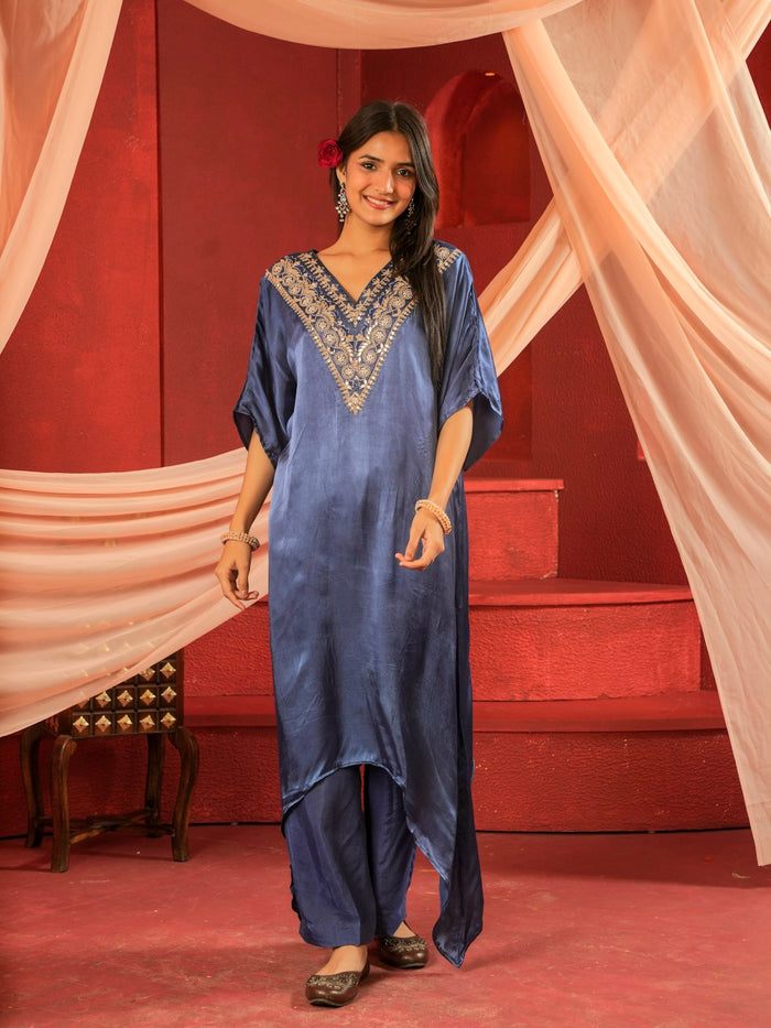 VICTORIAN BLUE SILK CO-ORD SET