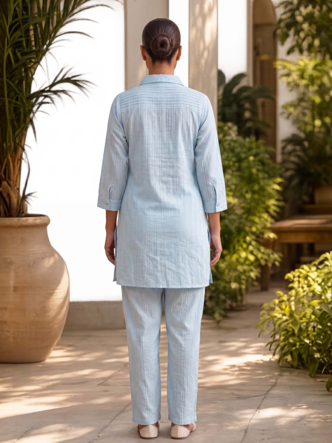 BABY BLUE COTTON HANDWORK & EMBROIDERED CO-ORD SET