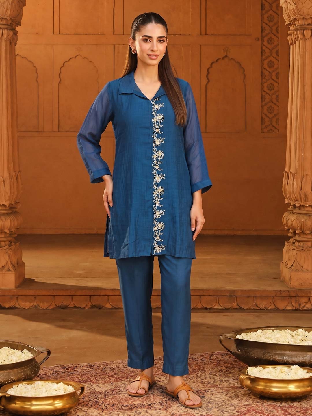 DARK BLUE HANDWORK CO-ORD SET