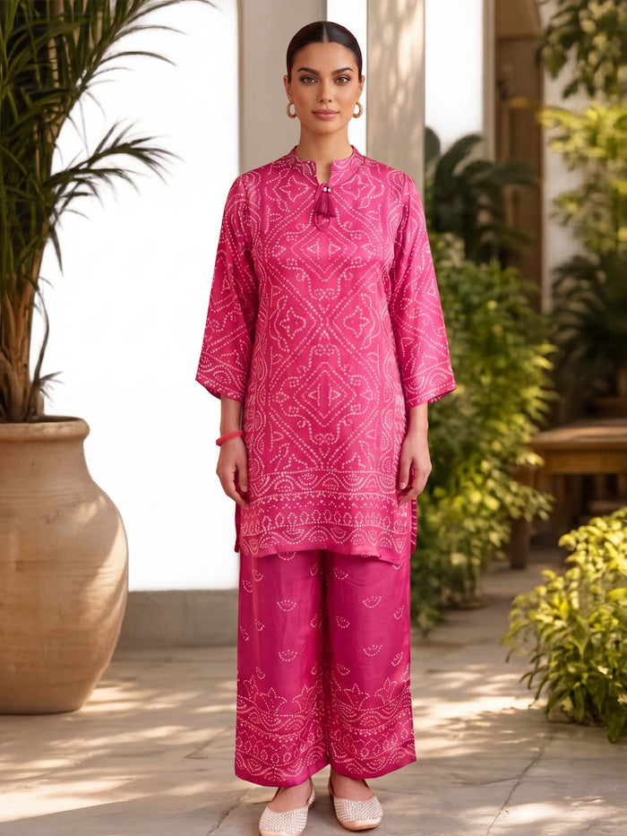RANI CREPE BANDHEJ WORK CO-ORD SET