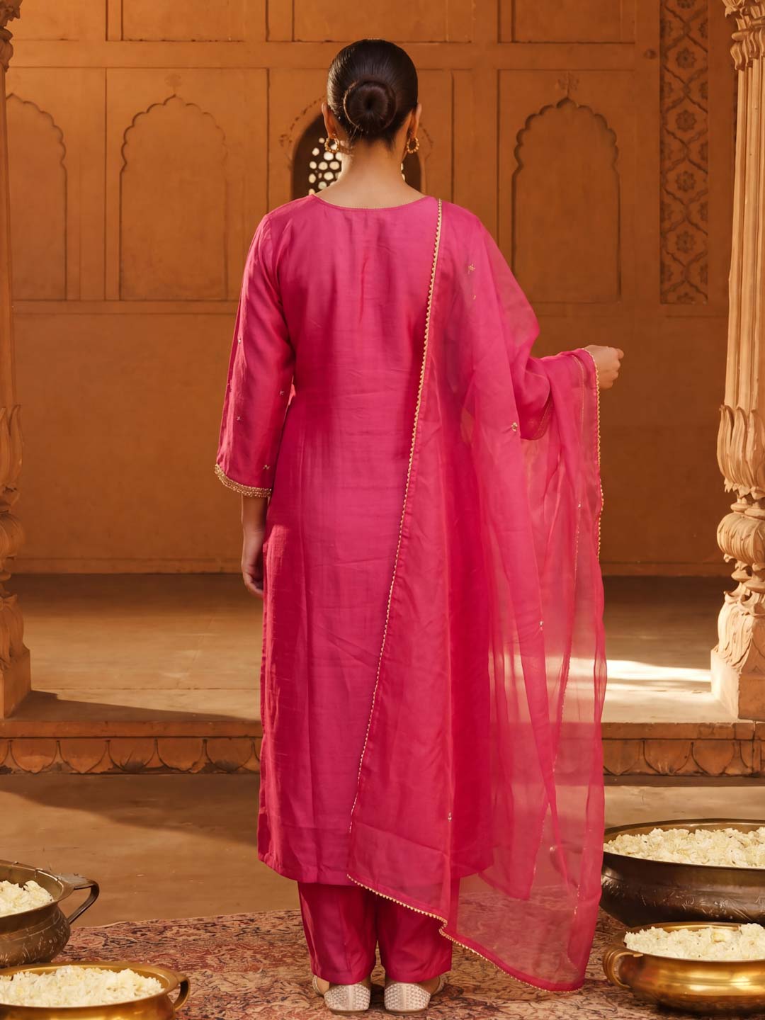 ROYAL MAGENTA SUIT SET WITH HANDWORK