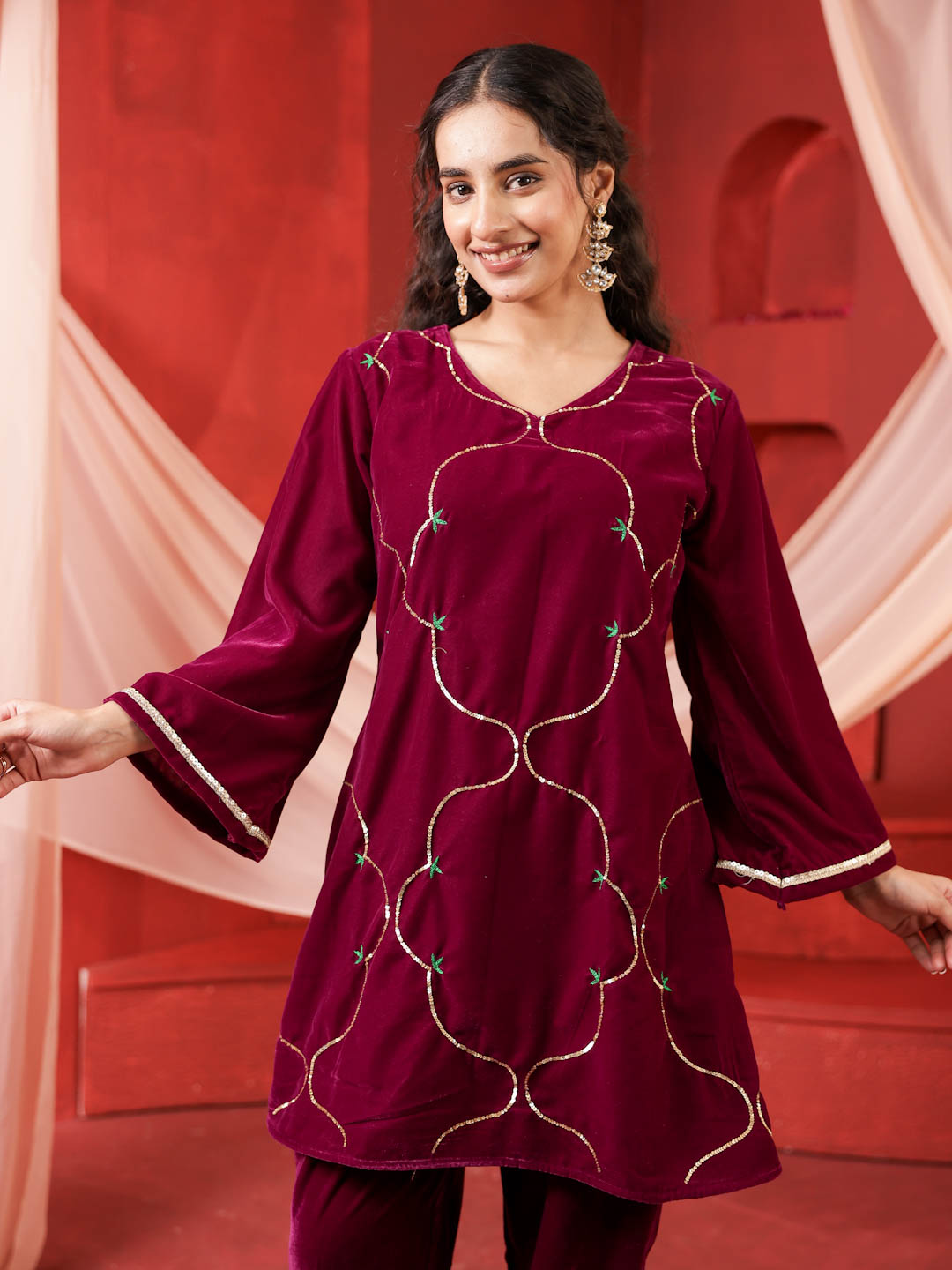 VIOLET VELVET CO-ORD SET