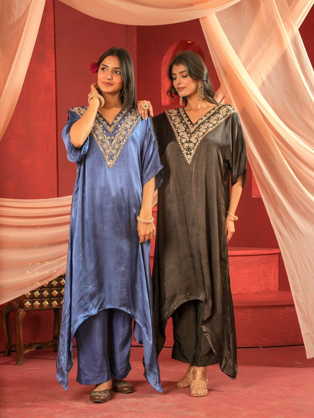 VICTORIAN BLUE SILK CO-ORD SET