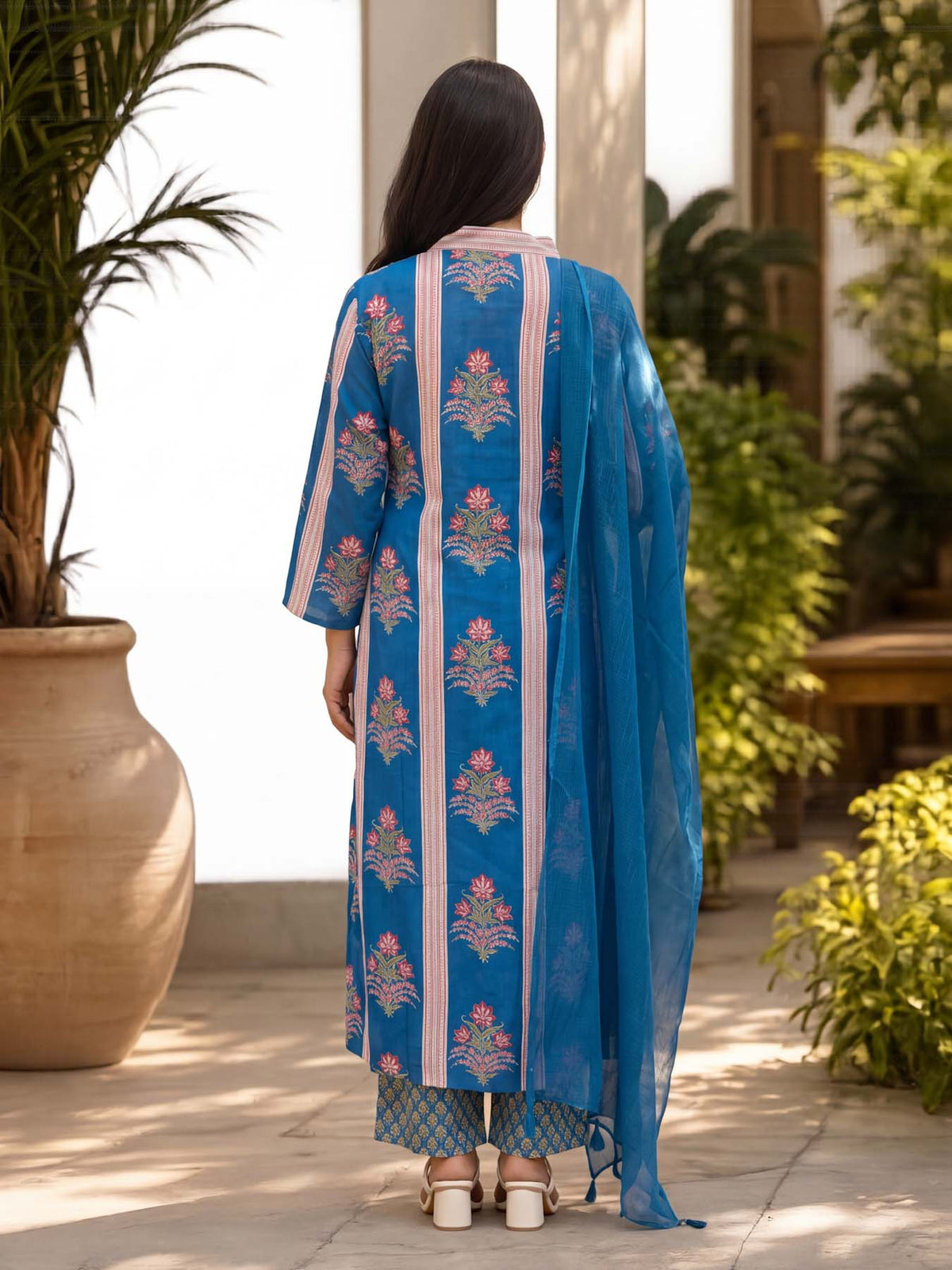 NAUTICAL BLUE COTTON MODAL SUIT SET