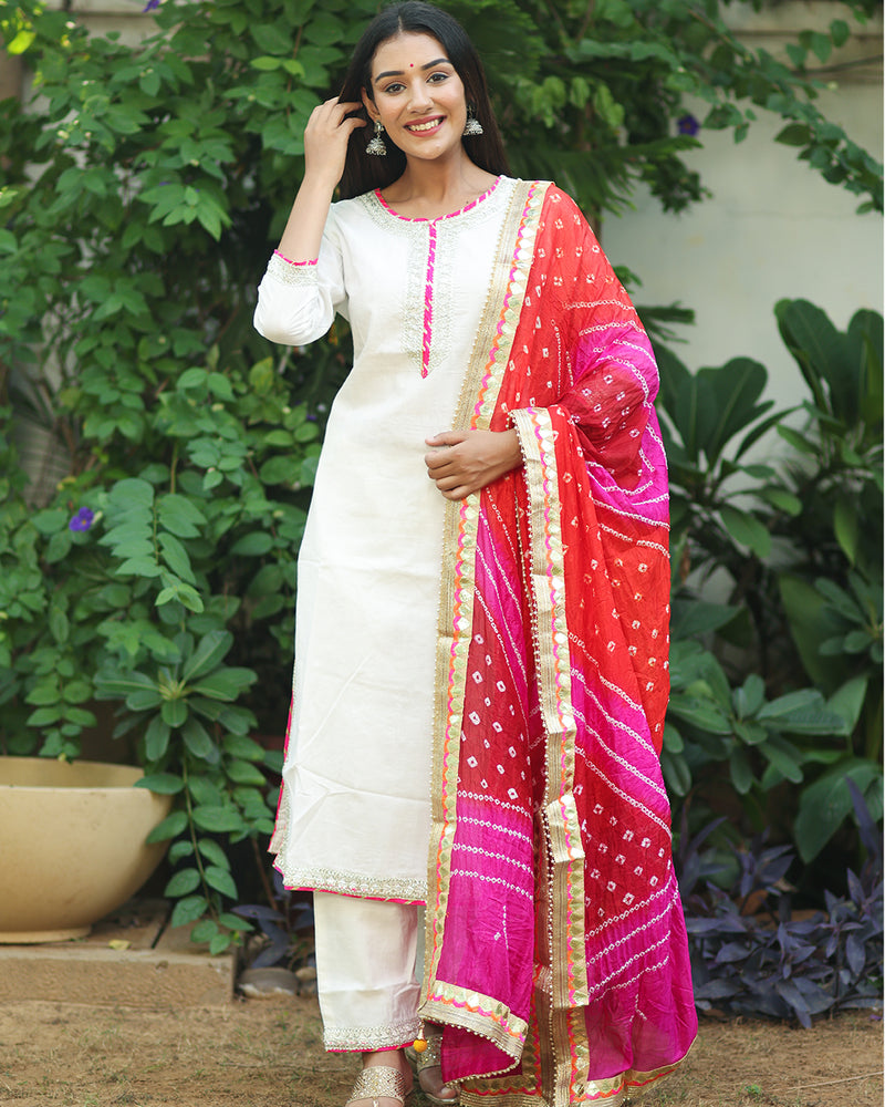 WHITE & RANI SUIT SET