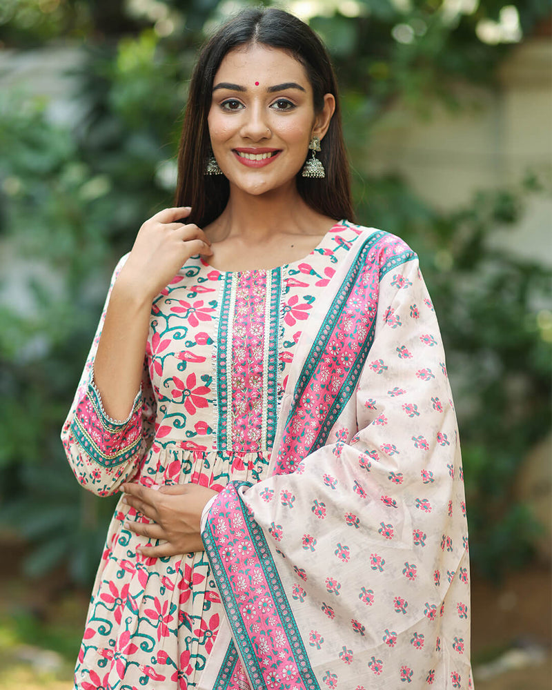 PINK & CREAM SHARARA SUIT SET