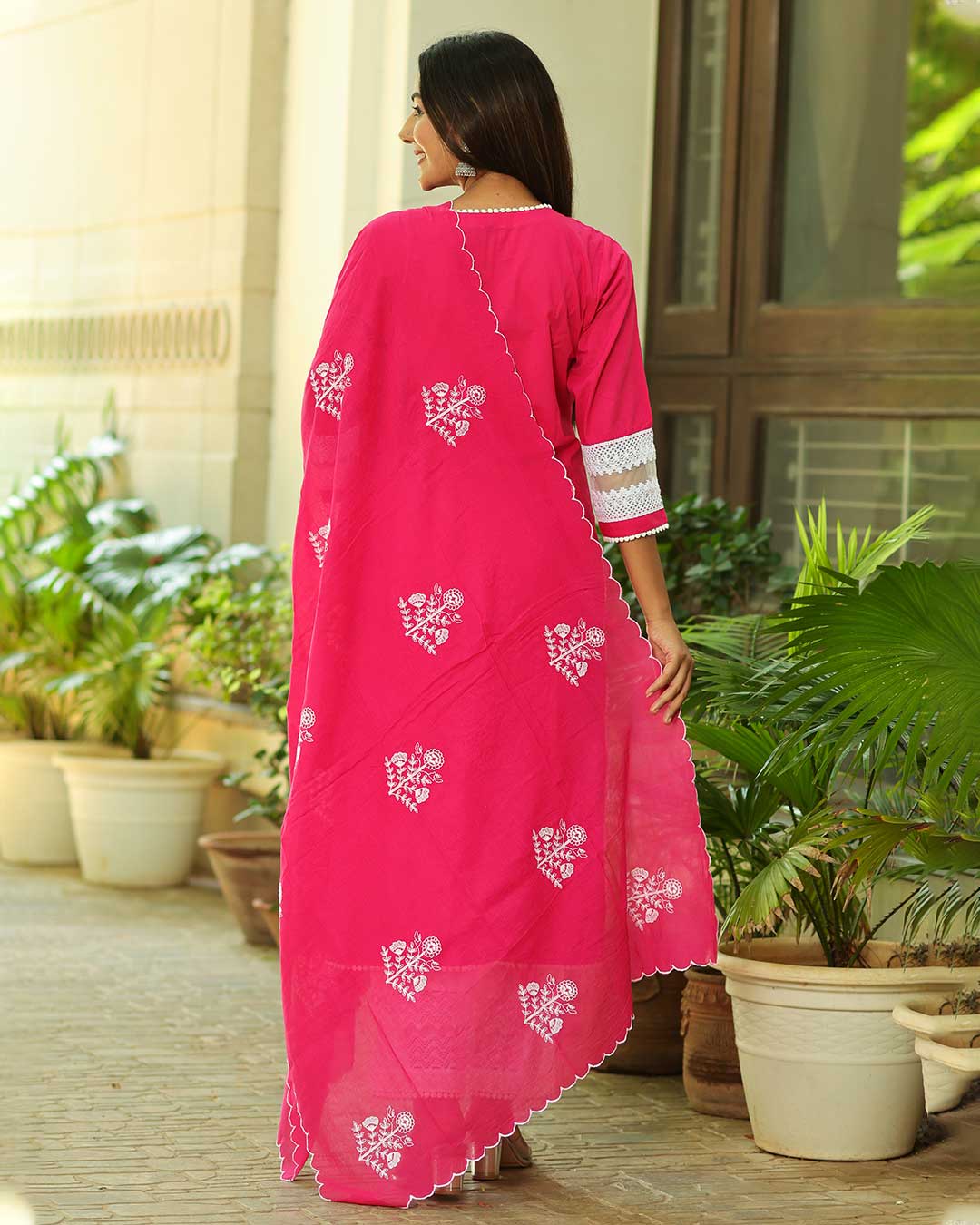 RANI & WHITE SUIT SET WITH EMBROIDERY