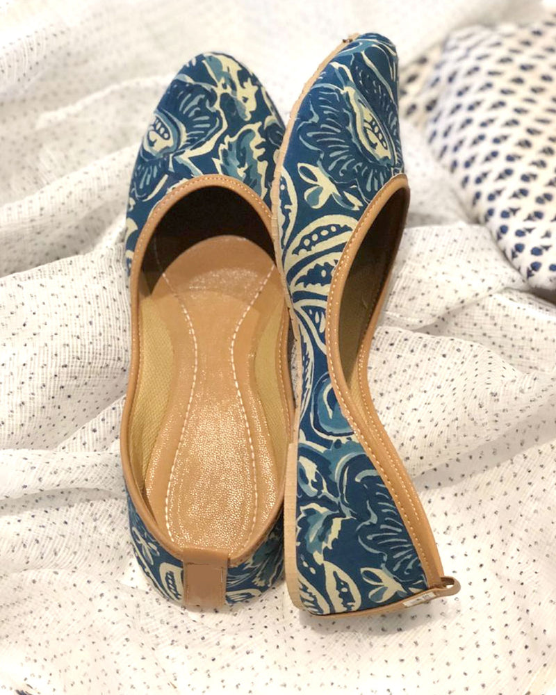 INDIGO HANDBLOCK MOJARIS