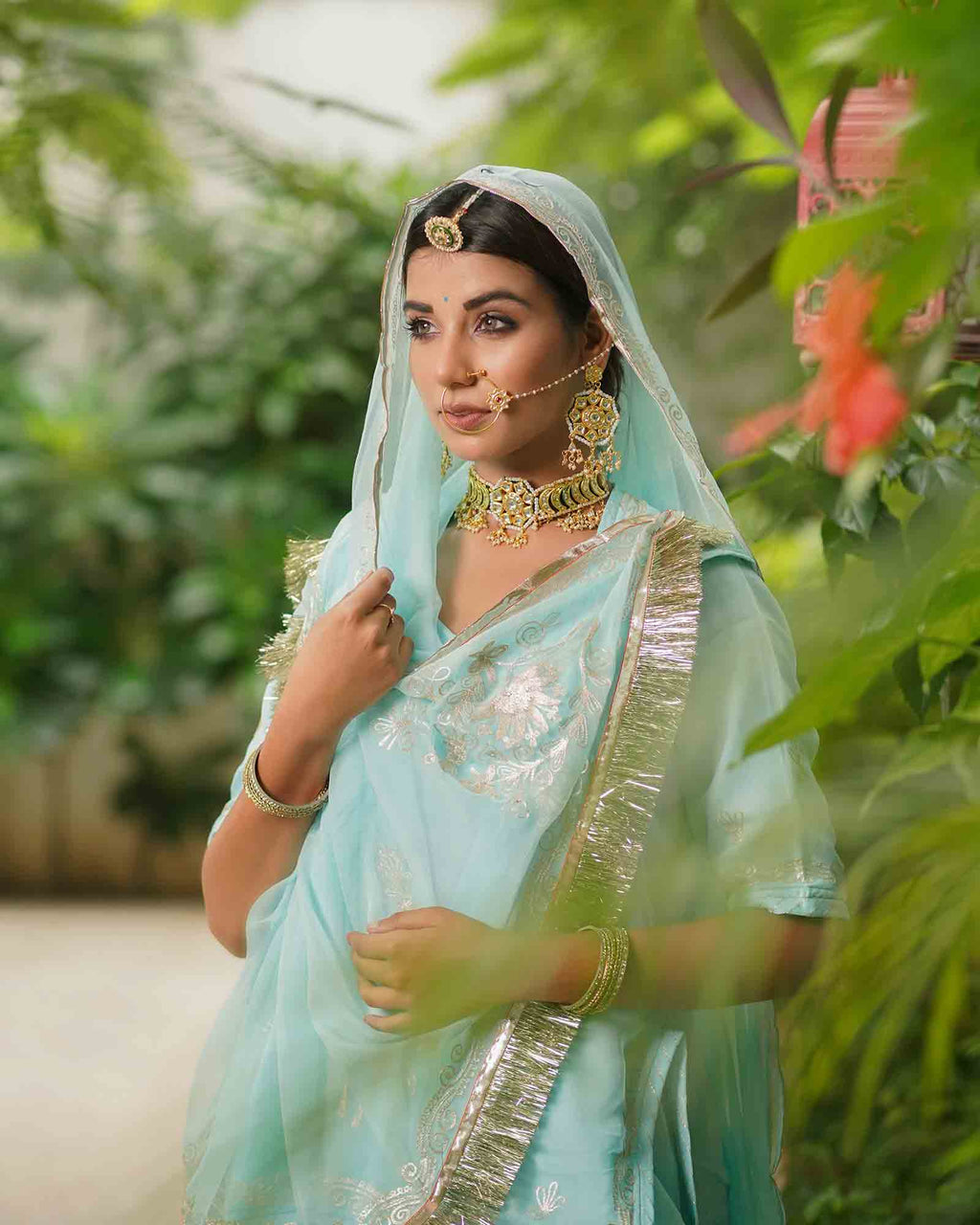 GULABI DORI SKY BLUE HANDMADE RAJPUTI POSHAK – Gulabi Dori