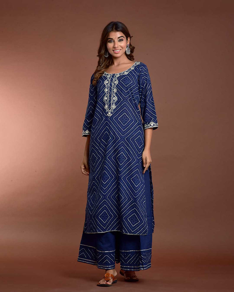 ROYAL BLUE PALAZZO SET