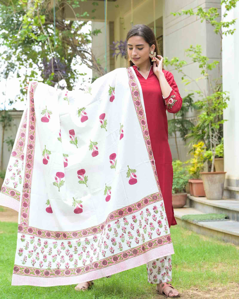 RED & WHITE SUIT SET