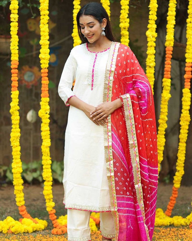 WHITE & RANI SUIT SET