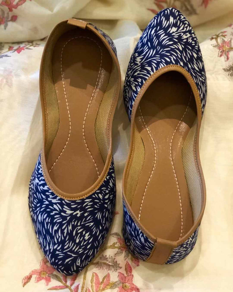 ROYAL BLUE HANDBLOCK MOJARIS