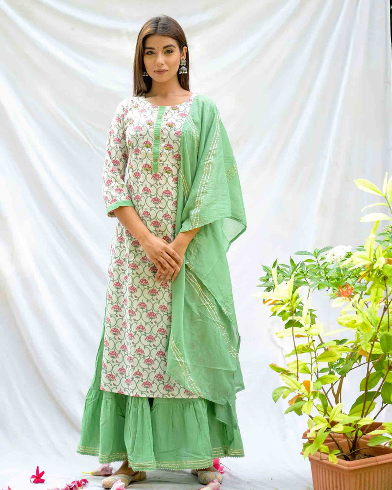 EMERALD COTTON SKIRT SET