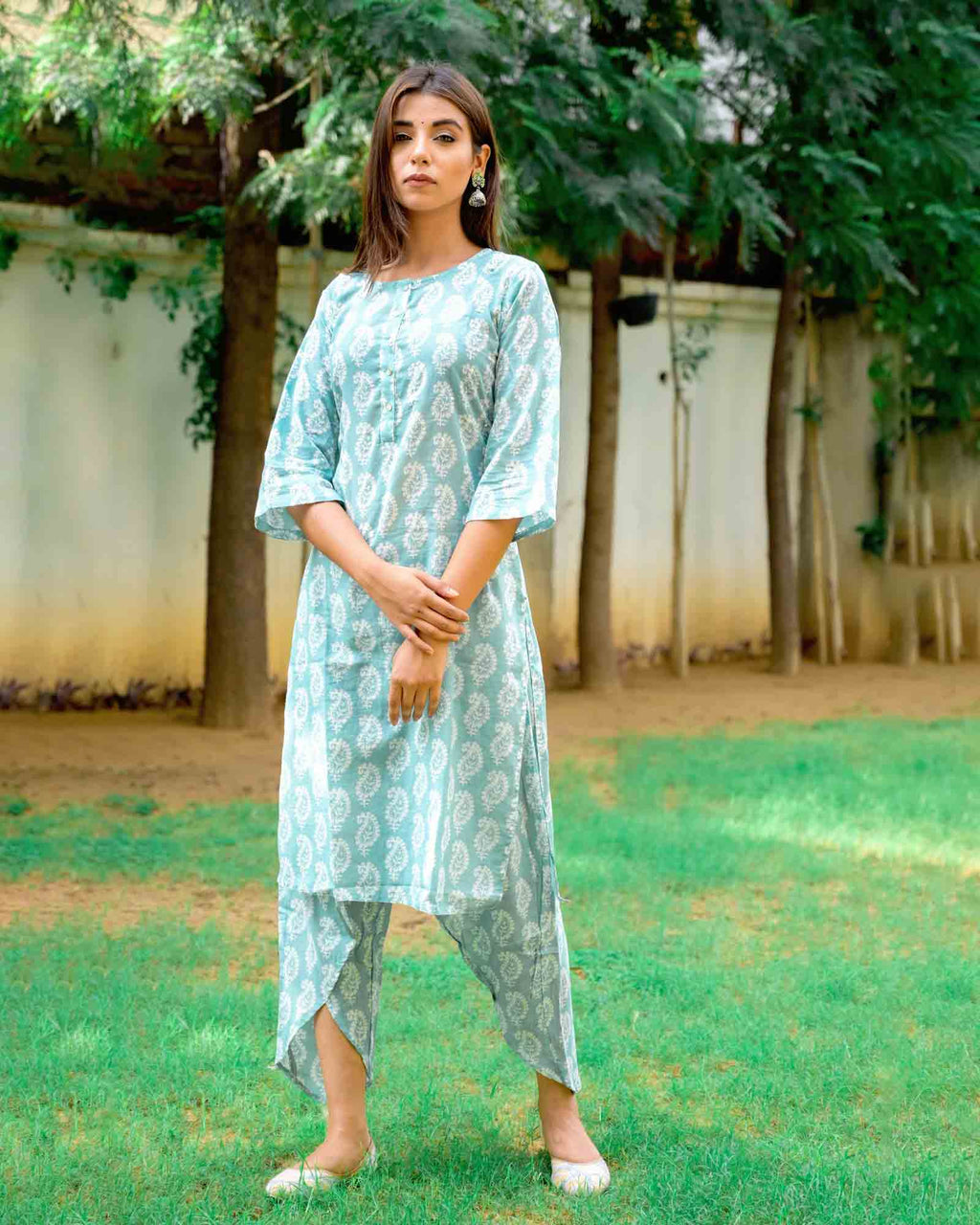 PASTEL BLUE DHOTI SET