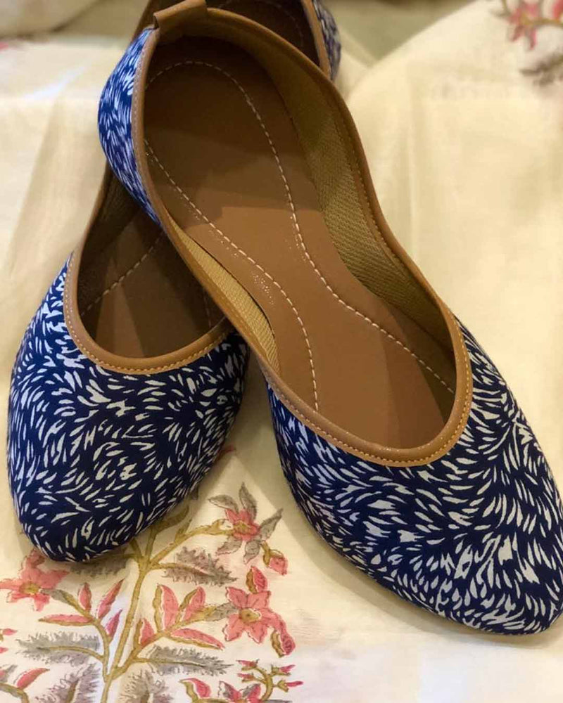ROYAL BLUE HANDBLOCK MOJARIS
