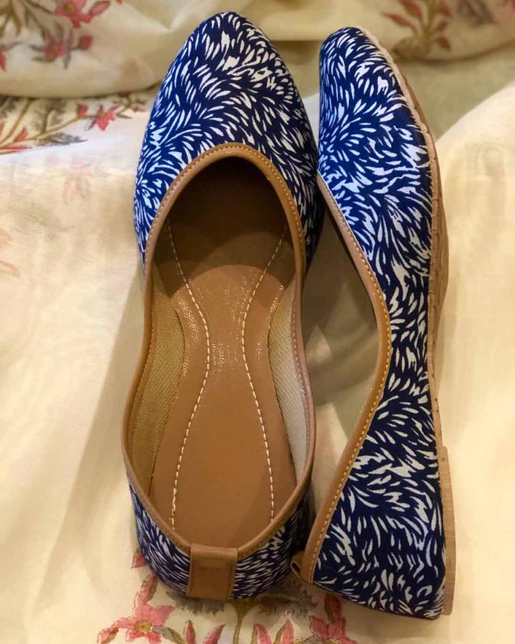 ROYAL BLUE HANDBLOCK MOJARIS