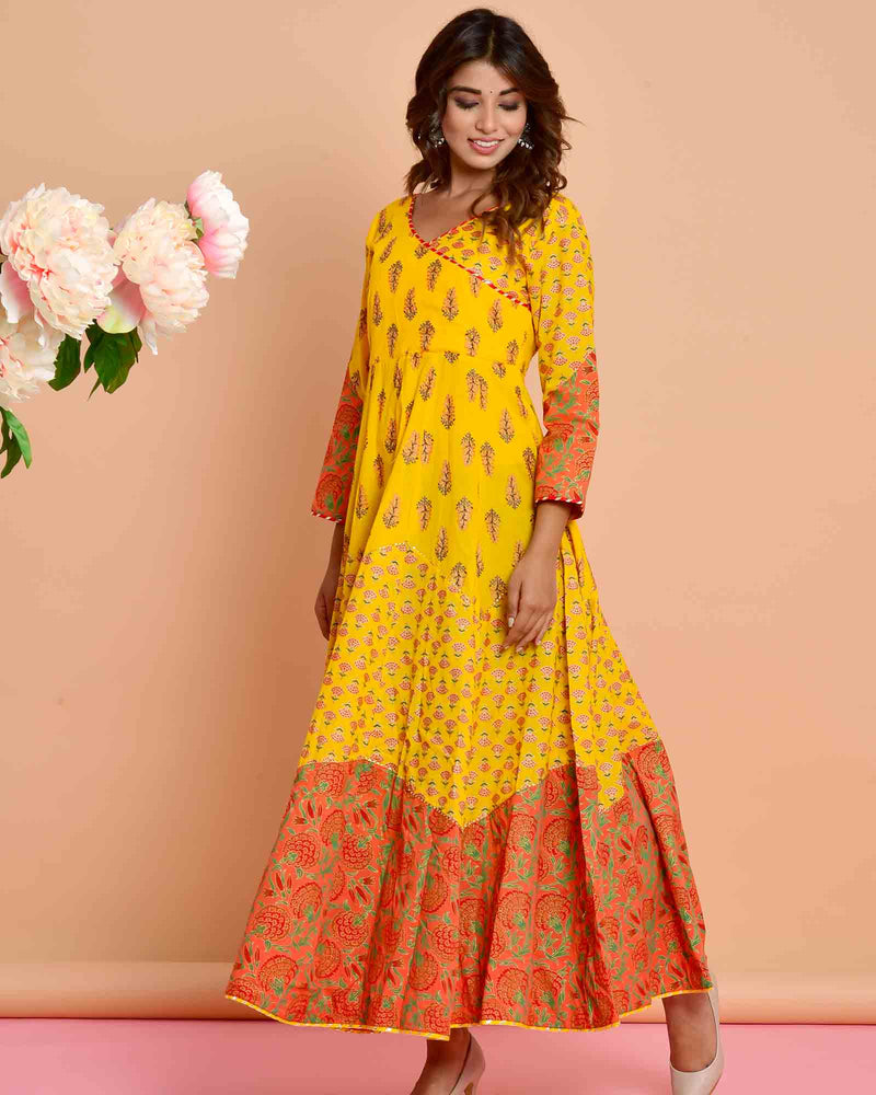 YELLOW & ORANGE LONG GOWN