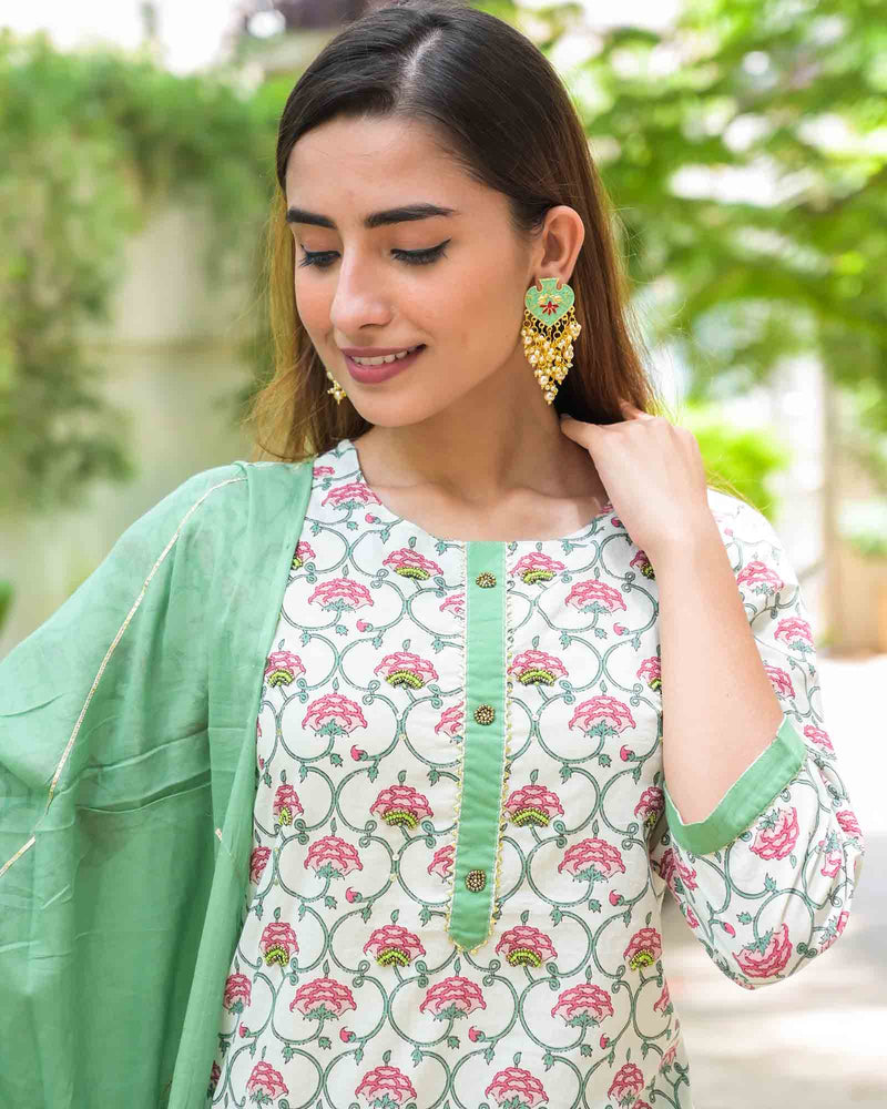 EMERALD COTTON SKIRT SET