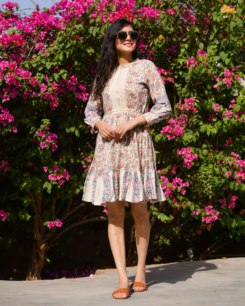 WHITE & PINK COTTON DRESS