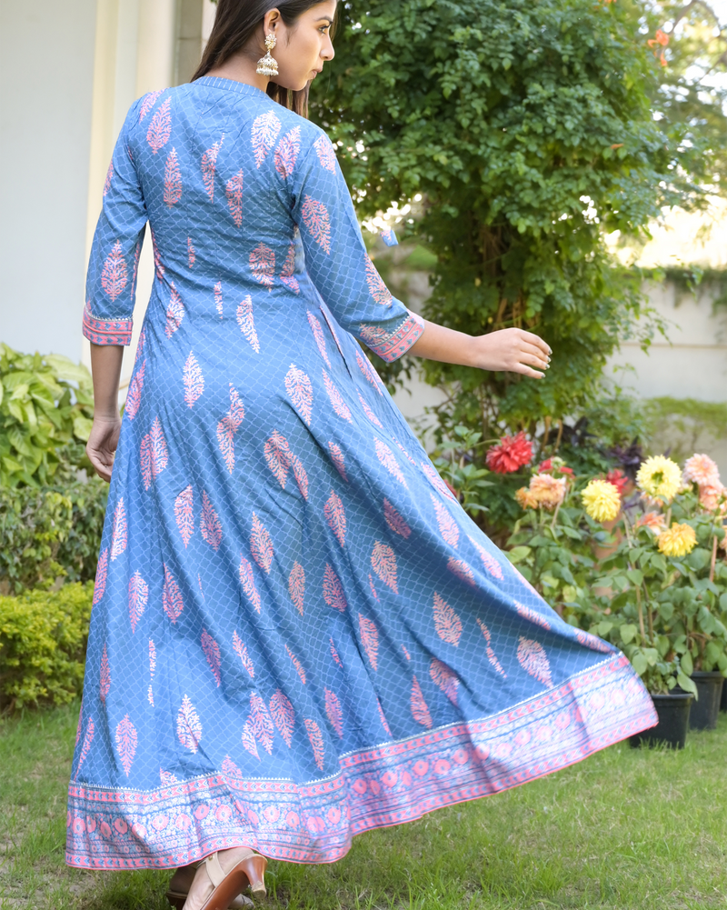 BLUE & PINK LONG GOWN