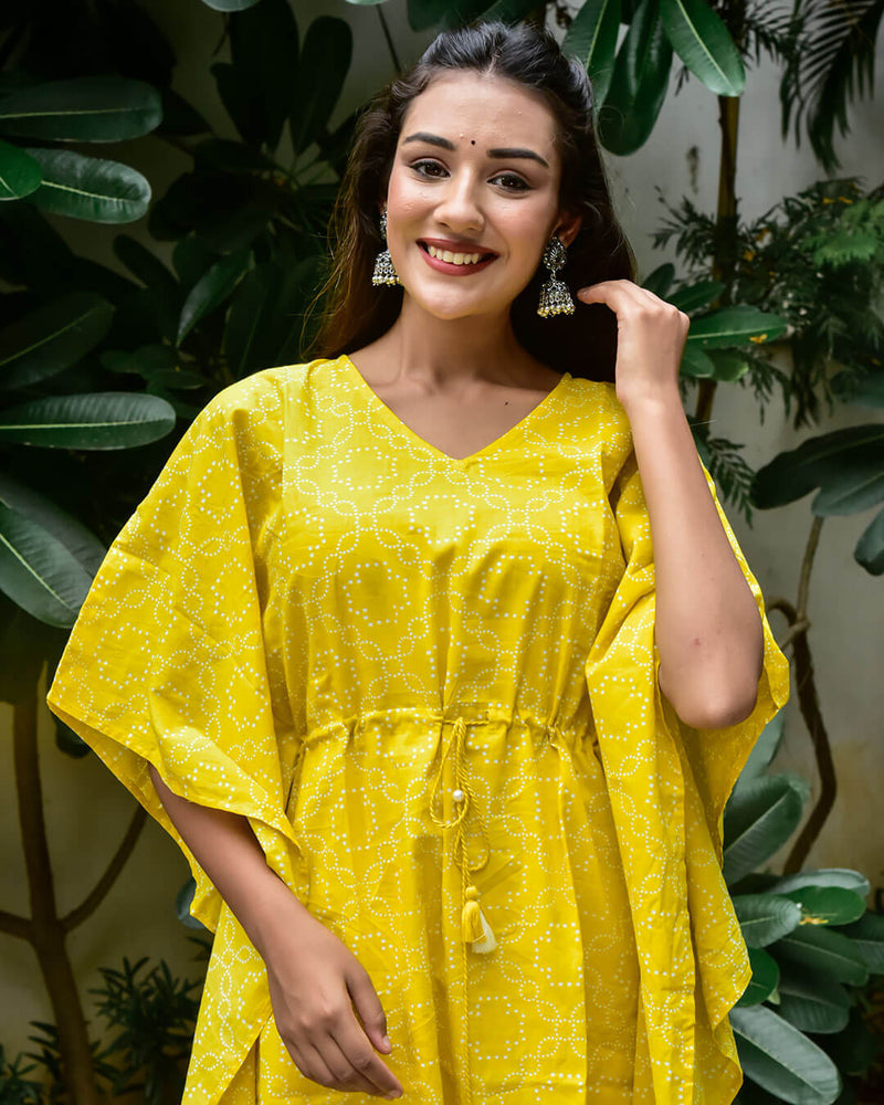 YELLOW BASIC KAFTAN SET
