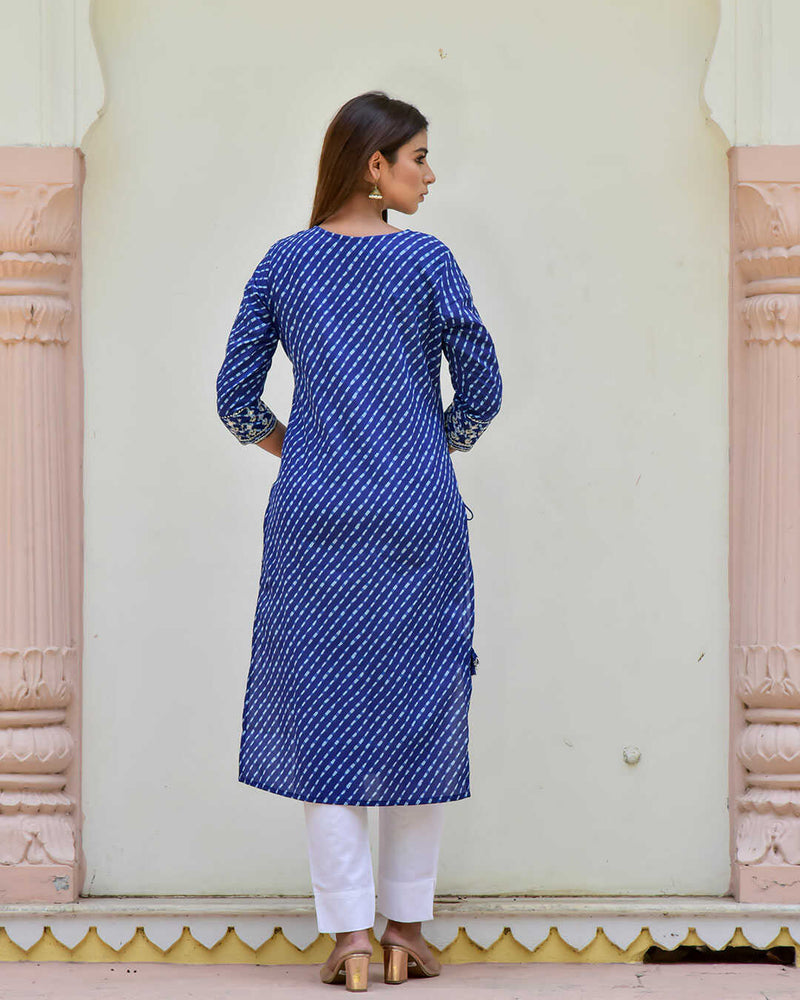 ENGLISH BLUE KURTA WITH TASSELS