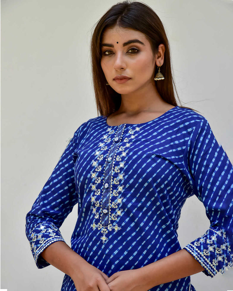 ENGLISH BLUE KURTA WITH TASSELS