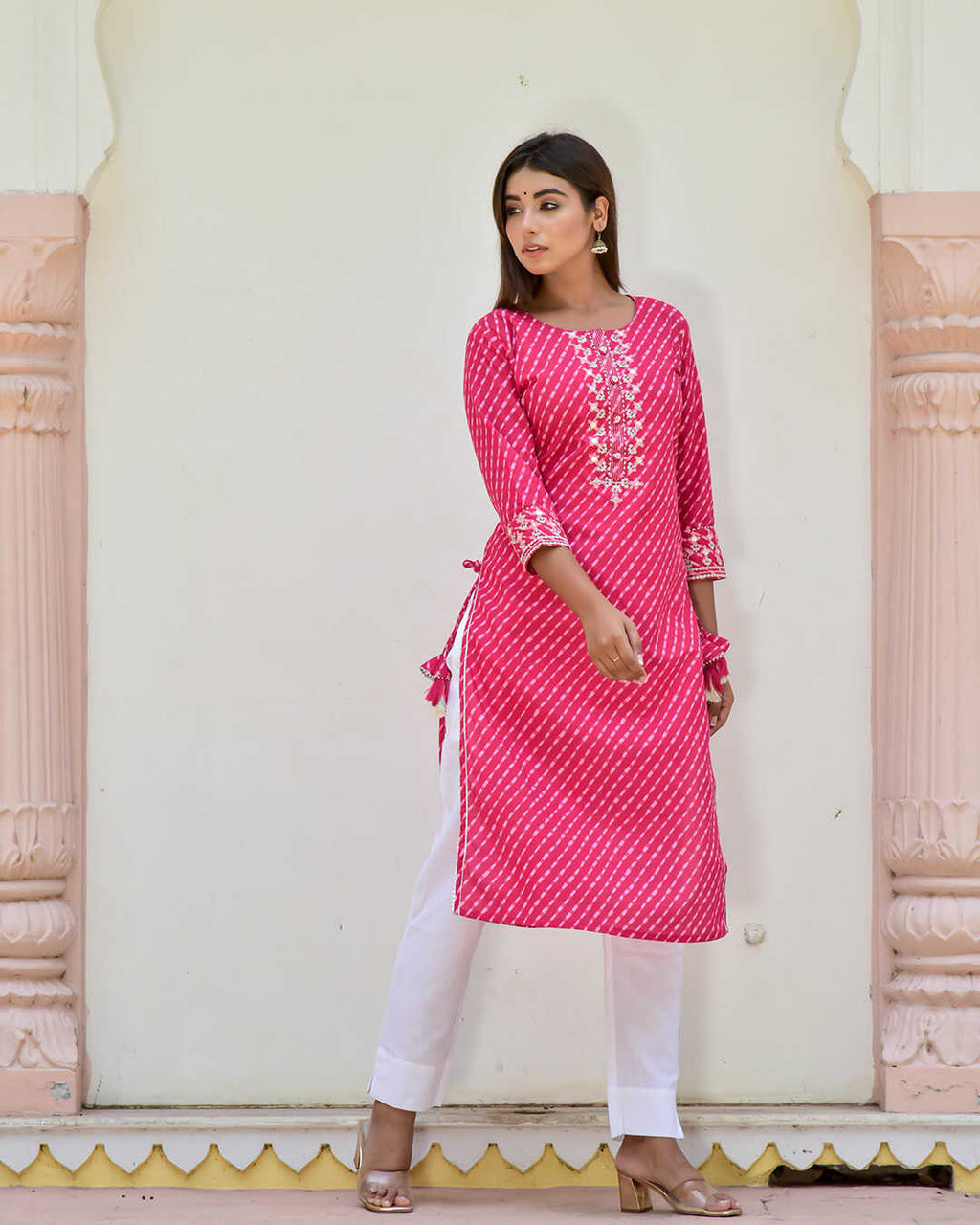 RANI KURTA WITH TASSELS AND GOTTA WORK – Gulabi Dori