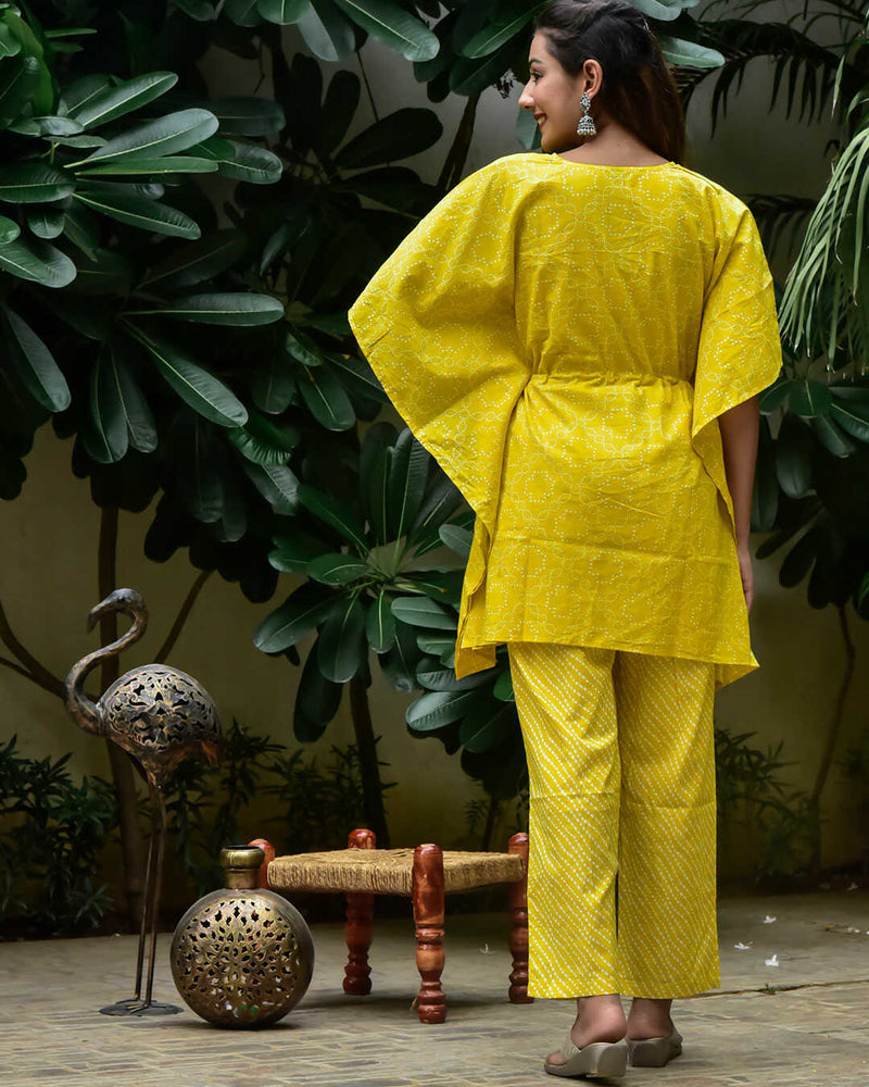 YELLOW BASIC KAFTAN SET
