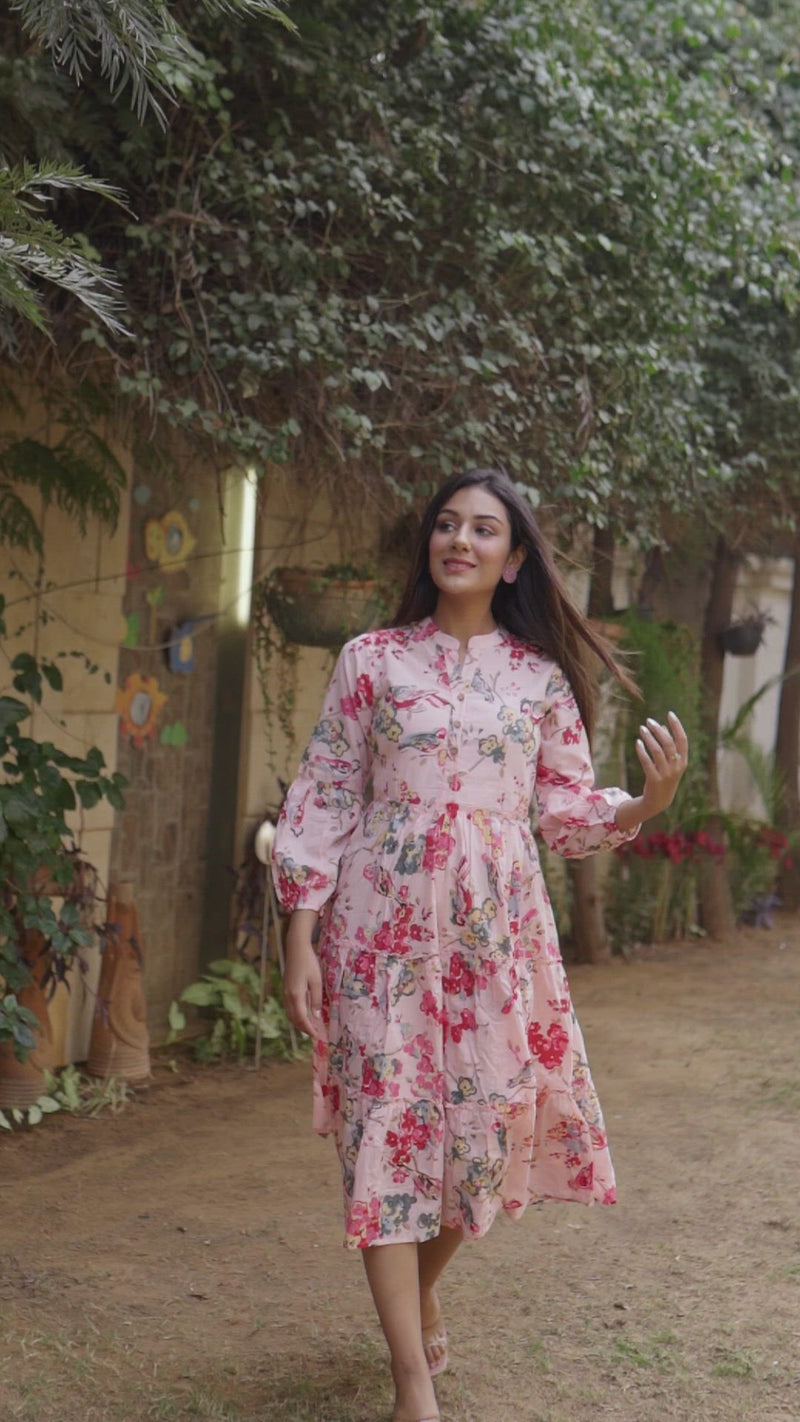 PASTEL PINK FLORAL DRESS