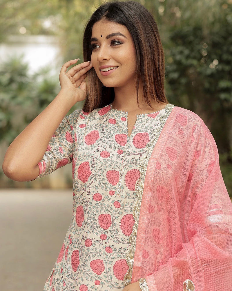 PINK & GREEN SHARARA SET WITH GOTTA WORK