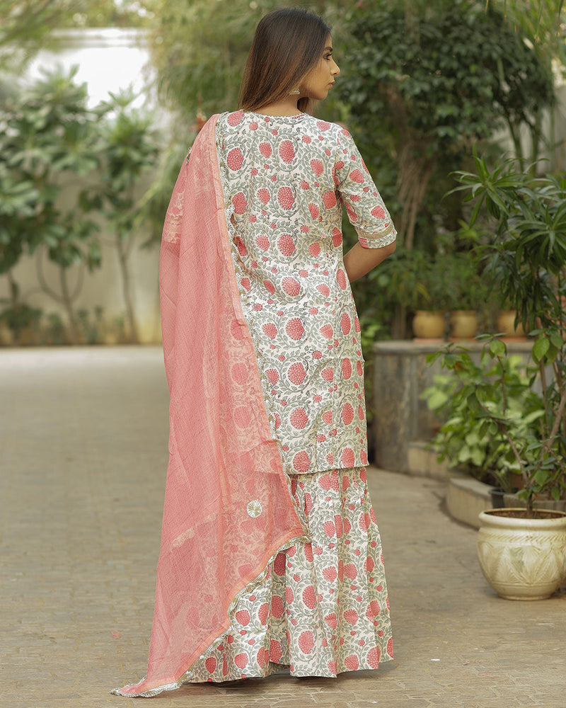 PINK & GREEN SHARARA SET WITH GOTTA WORK