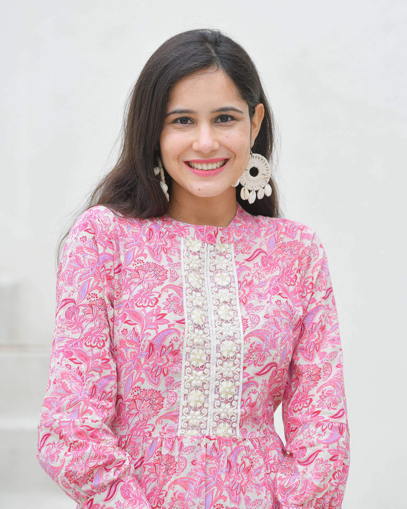 PINK BLOSSOM COTTON DRESS