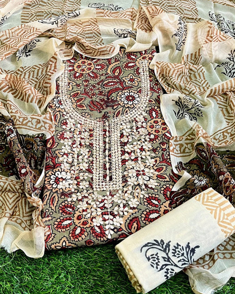 PISTA GREEN GOTTA HANDBLOCK UNSTITCHED SUIT SET