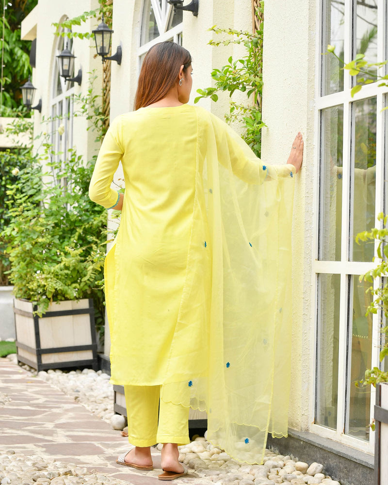 LIME CHANDERI SUIT SET