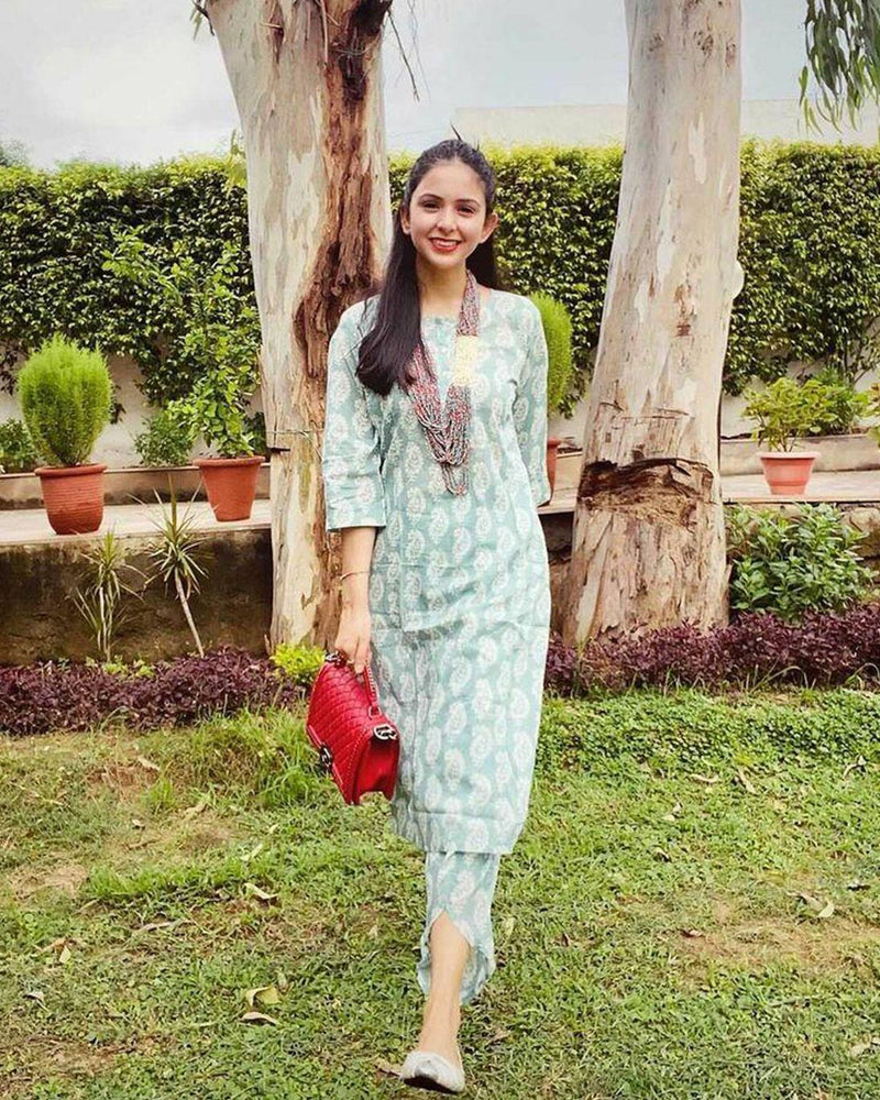 PASTEL BLUE DHOTI SET